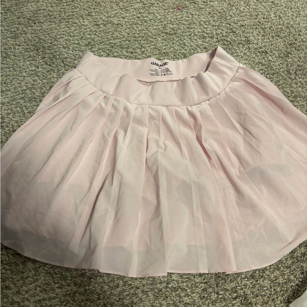 Garage Light Pink Pleated Mini Skirt